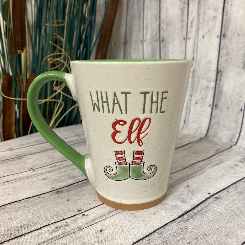 CHRISTMAS HOLIDAY CERAMIC MUG~WHAT THE ELF!